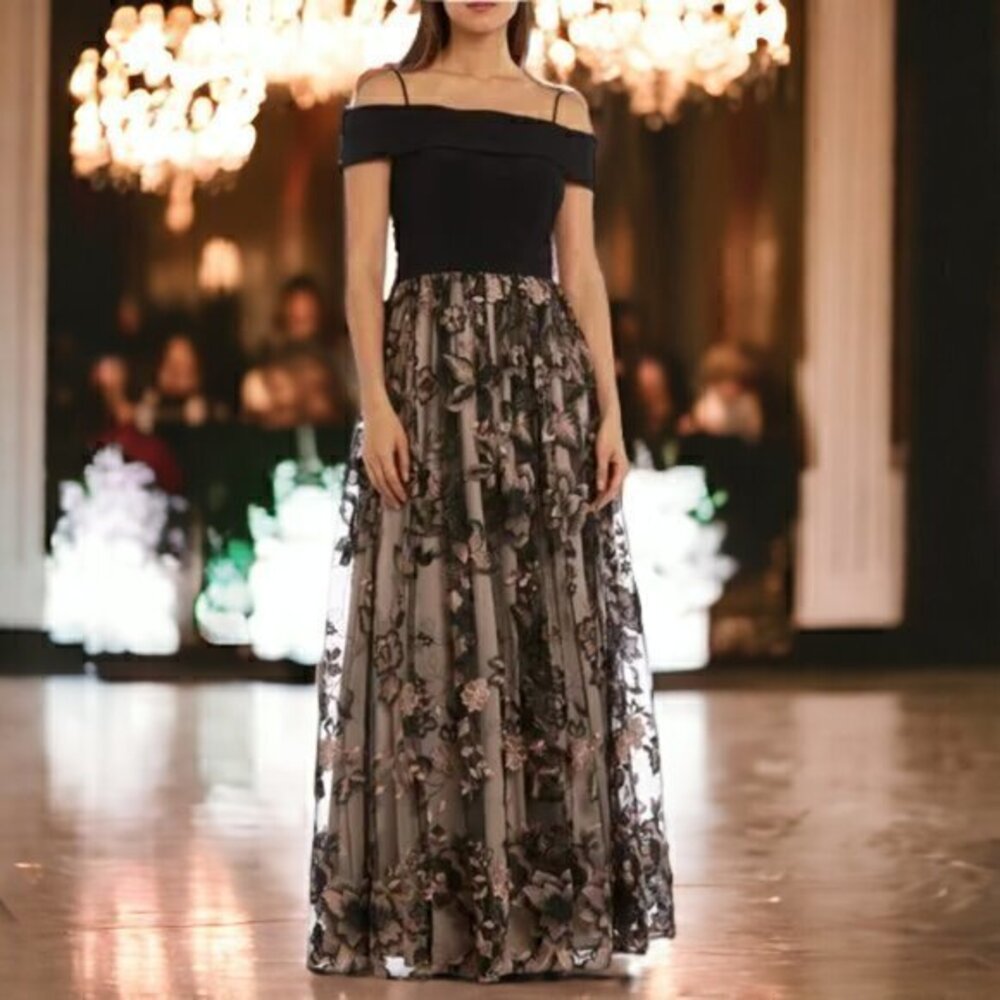 Morgan&Co Embroidered Gown- Size 5/6